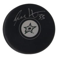 Benoit Hogue Signed Stars Logo Hockey Puck (JSA) at PristineAuction.com
