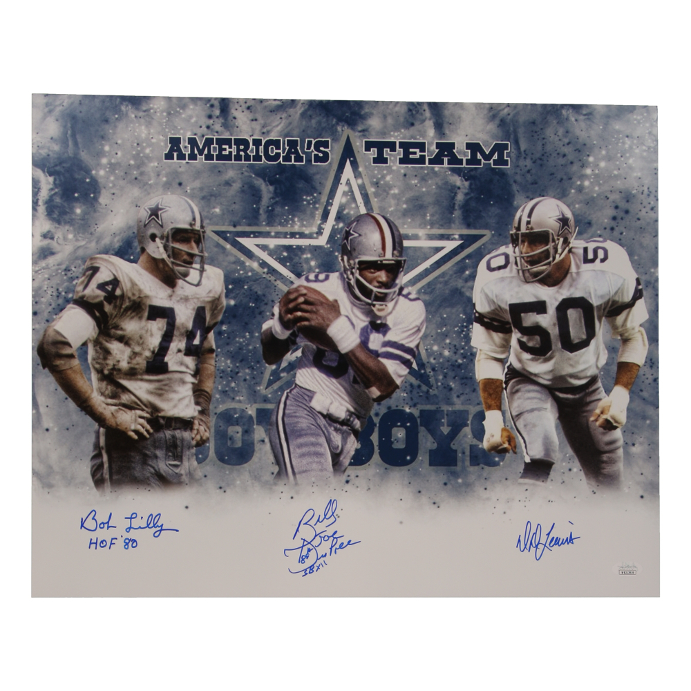 Bob Lilly, D.D. Lewis & Billy Joe Dupree Signed Cowboys 16x20 Photo Inscribed "HOF 80" & "SBXII" (JSA) at PristineAuction.com