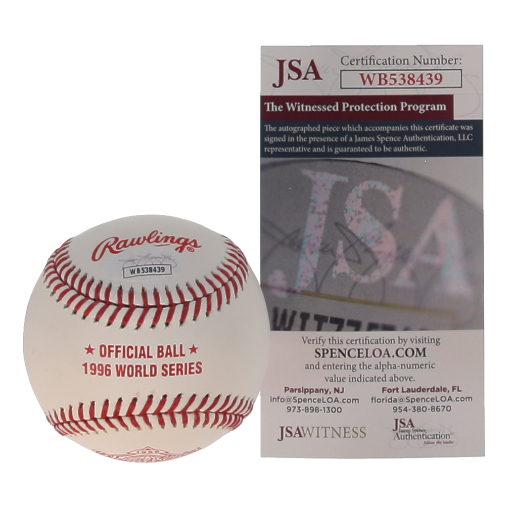 Tino Martinez Signed 1996 World Series Logo Baseball (JSA) at PristineAuction.com Tino Martinez Signed 1996 World Series Logo Baseball (JSA) at PristineAuction.com