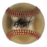 Jose Altuve Signed OML Gold Leather Baseball (Beckett) at PristineAuction.com