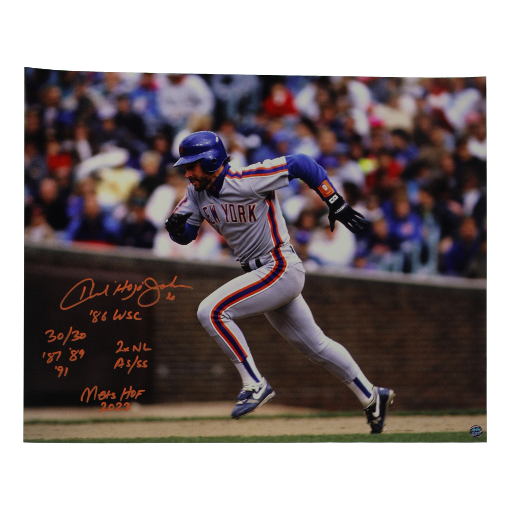 Howard "Hojo" Johnson Signed Mets 16x20 Photo With Multiple Inscriptions (AWM) at PristineAuction.com