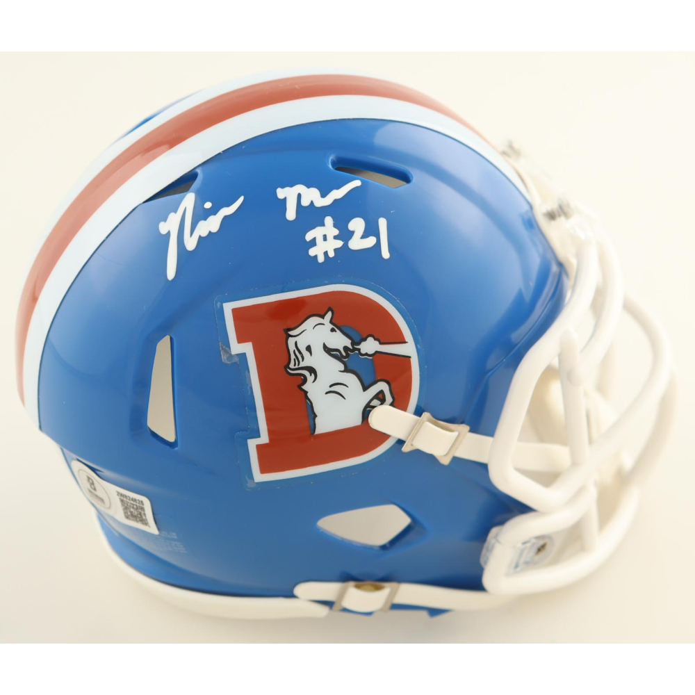 Riley Moss Signed Broncos Throwback Alternate Speed Mini Helmet (Beckett) at PristineAuction.com