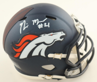 Riley Moss Signed Broncos Speed Mini Helmet (Beckett) at PristineAuction.com
