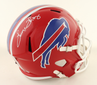 Thurman Thomas Signed Bills Full-Size Throwback Speed Helmet (Schwartz) at PristineAuction.com