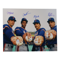 1986 Mets 16x20 Photo Signed by (4) with Dwight "Doc" Gooden, Ron Darling, Bob Ojeda & Sid Fernandez with Win-Loss Record Inscriptions (JSA) at PristineAuction.com