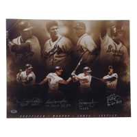 Dale Murphy, David Justice, Andrew Jones & Gary Sheffield Signed Braves 16x20 Photo With (4) Career Stat Inscriptions (PSA) at PristineAuction.com