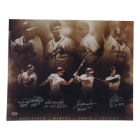 Dale Murphy, David Justice, Andrew Jones & Gary Sheffield Signed Braves 16x20 Photo With (4) Career Stat Inscriptions (PSA) at PristineAuction.com