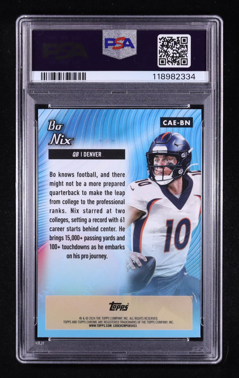 Bo Nix 2024 Topps Chrome All Etch Xfractors #CAEBN RC (PSA 10) at PristineAuction.com Bo Nix 2024 Topps Chrome All Etch Xfractors #CAEBN RC (PSA 10) at PristineAuction.com