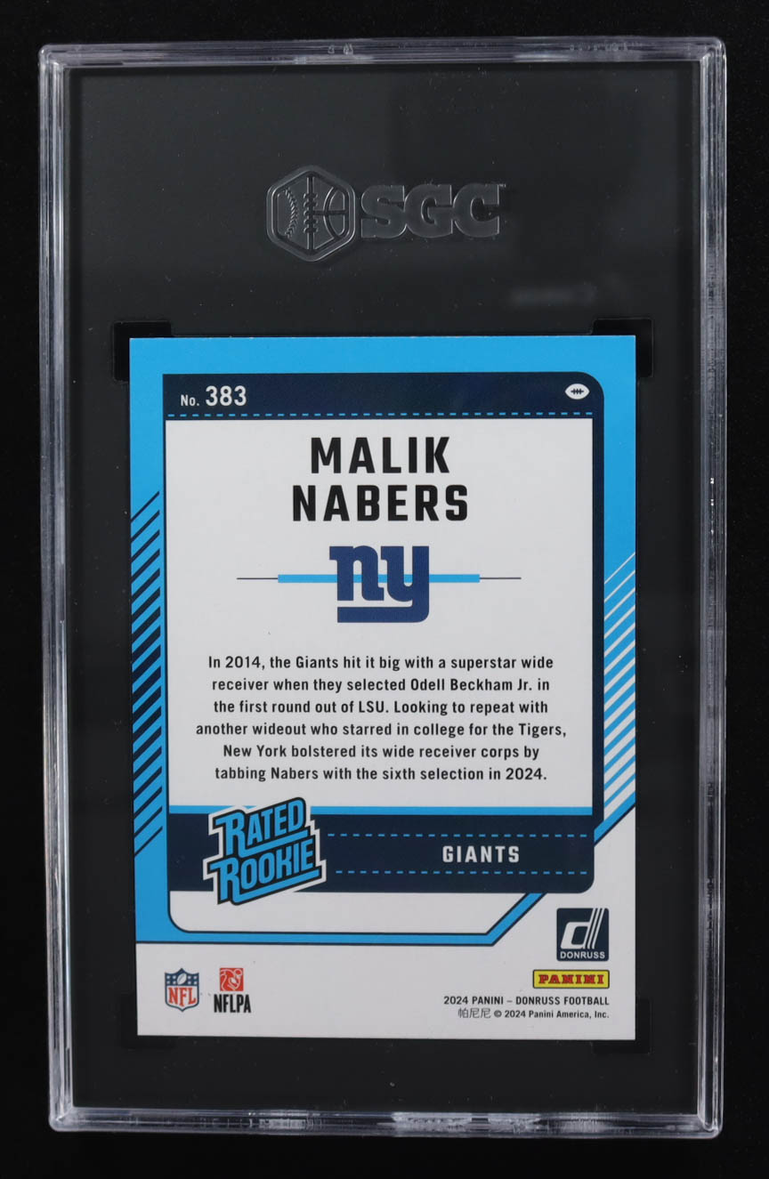 Malik Nabers 2024 Donruss Press Proof Purple #383 RR RC (SGC 8.5) at PristineAuction.com Malik Nabers 2024 Donruss Press Proof Purple #383 RR RC (SGC 8.5) at PristineAuction.com