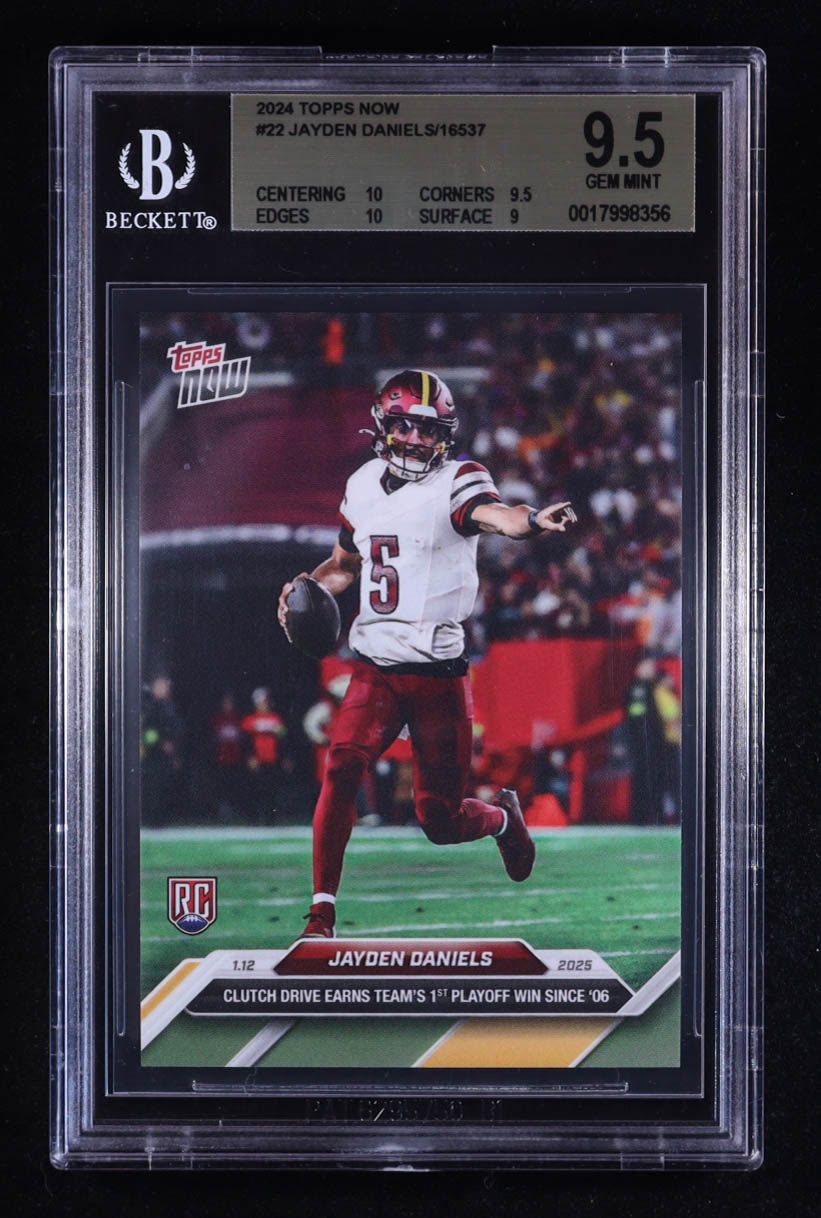 Jayden Daniels 2024 Topps Now #22 RC (BGS 9.5) at PristineAuction.com Jayden Daniels 2024 Topps Now #22 RC (BGS 9.5) at PristineAuction.com