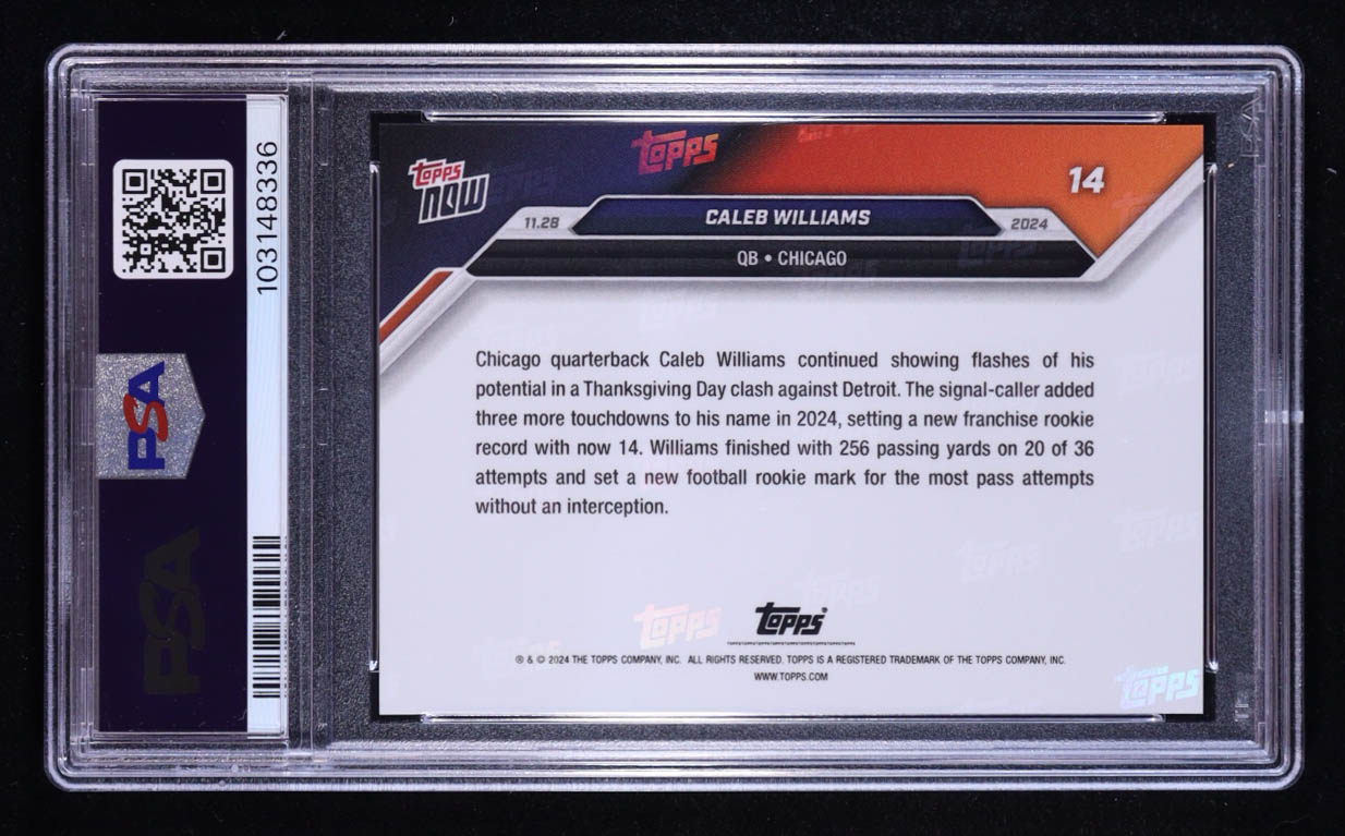 Caleb Williams 2024 Topps Now #14 RC (PSA 9) at PristineAuction.com Caleb Williams 2024 Topps Now #14 RC (PSA 9) at PristineAuction.com