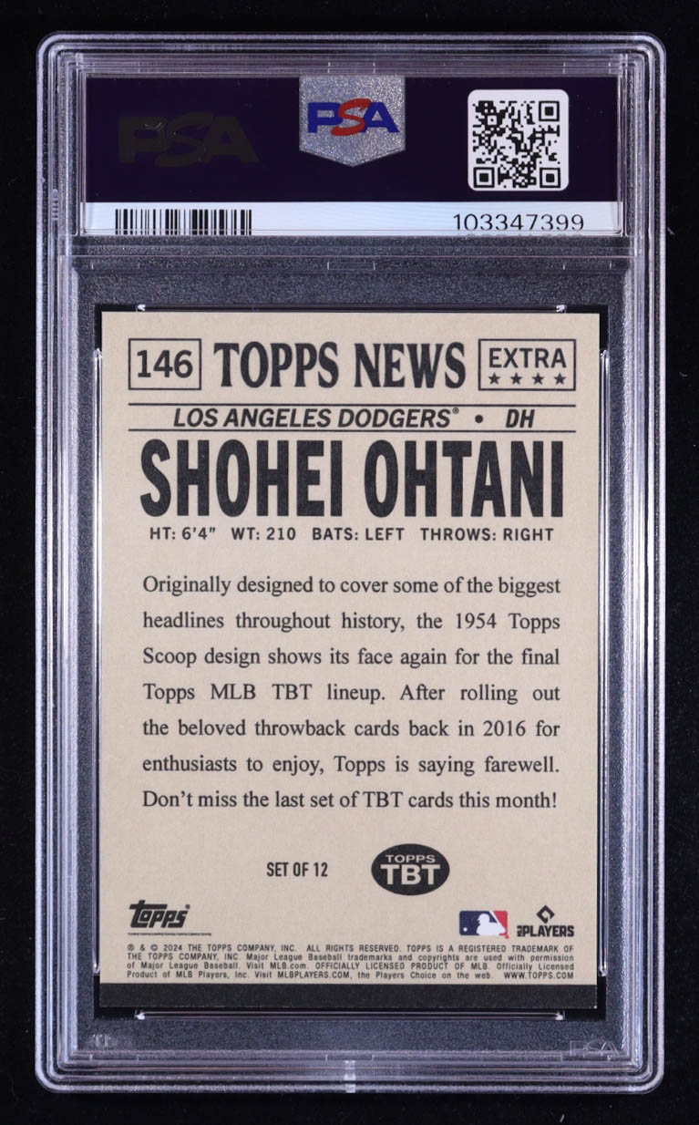 Shohei Ohtani 2024 Topps Throwback Thursday #146 '54 Topps Scoop (PSA 9) at PristineAuction.com Shohei Ohtani 2024 Topps Throwback Thursday #146 '54 Topps Scoop (PSA 9) at PristineAuction.com