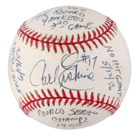 Carl Erskine Signed ONL Baseball with Career Stat Inscriptions (Beckett) at PristineAuction.com