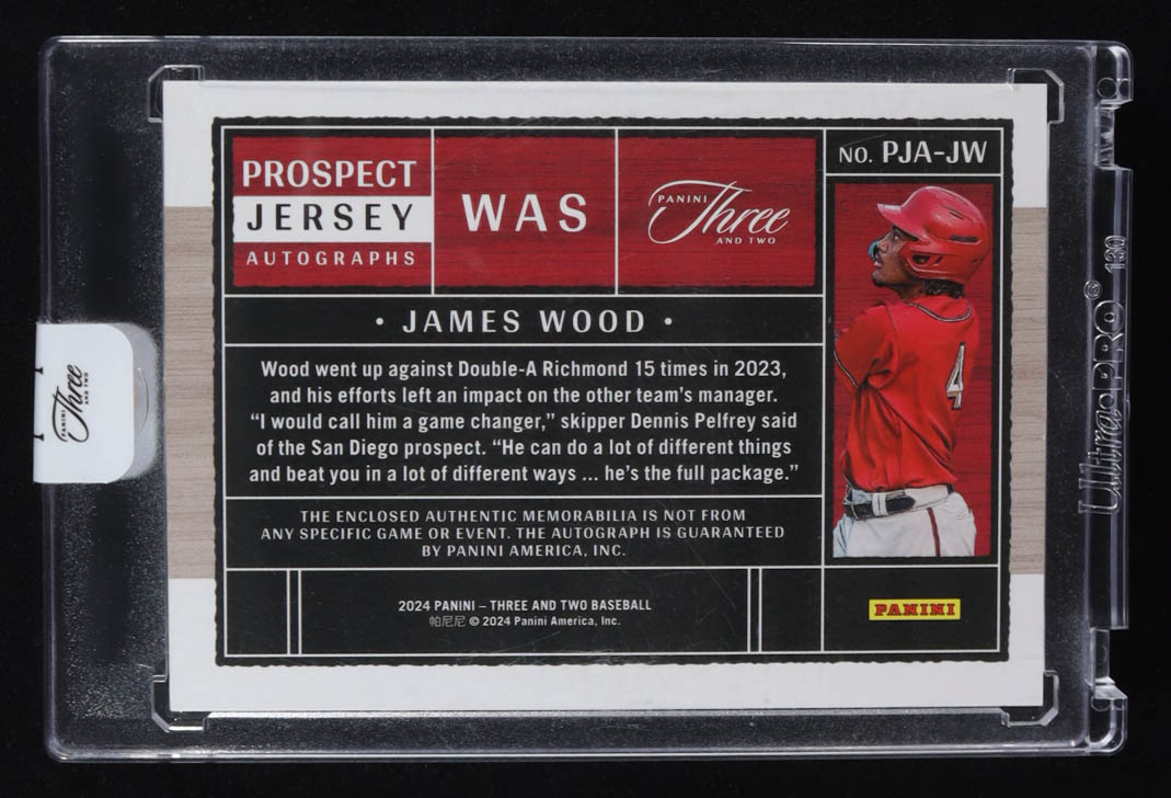 James Wood 2024 Panini Three And Two Jersey Autographs #PJA-JW #06/49 at PristineAuction.com James Wood 2024 Panini Three And Two Jersey Autographs #PJA-JW #06/49 at PristineAuction.com