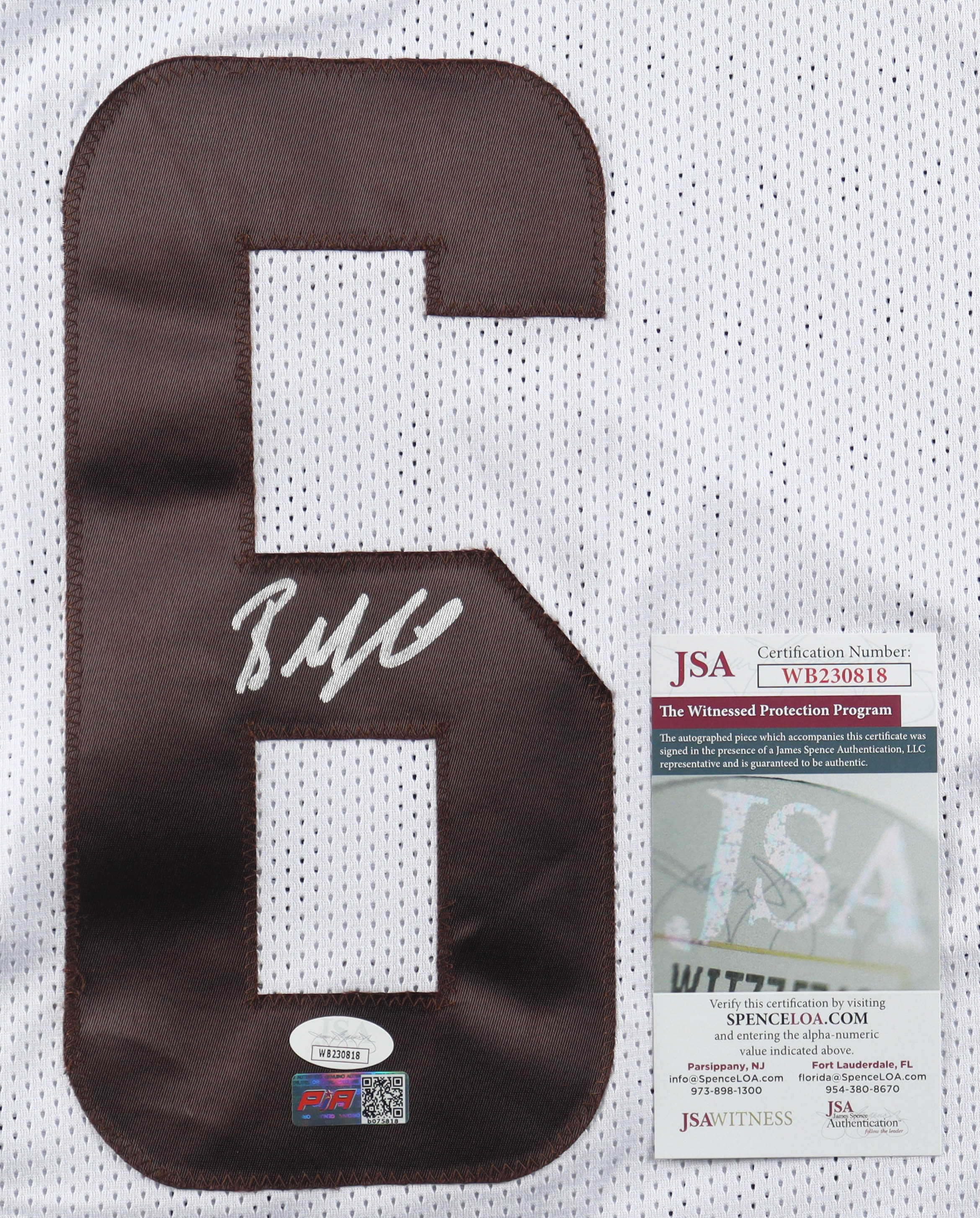 Baker Mayfield Signed Jersey (JSA) at PristineAuction.com Baker Mayfield Signed Jersey (JSA) at PristineAuction.com
