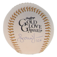 Andruw Jones Signed Gold Glove Award Logo Baseball Inscribed "10x" (JSA) at PristineAuction.com