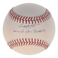 Edwin Diaz Signed OML Baseball Inscribed "Sound the Trumpets" (JSA) at PristineAuction.com