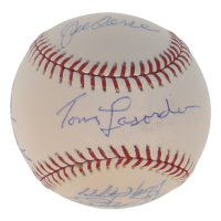 Team Managers | OML Baseball Signed by (7) with Tommy Lasorda, Joe Torres, Tony LaRussa (AWM) at PristineAuction.com