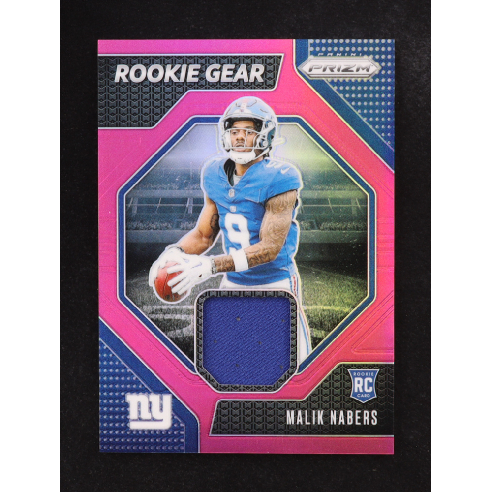 Malik Nabers 2024 Panini Prizm Rookie Gear Pink #4 RC at PristineAuction.com
