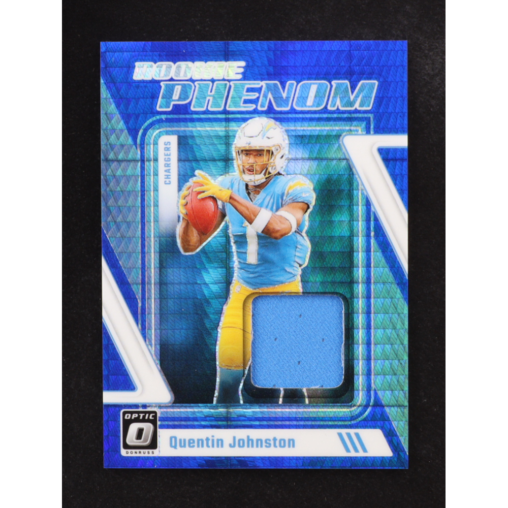 Quentin Johnston 2023 Donruss Optic Rookie Phenoms Jerseys Blue Hyper #30 RC at PristineAuction.com