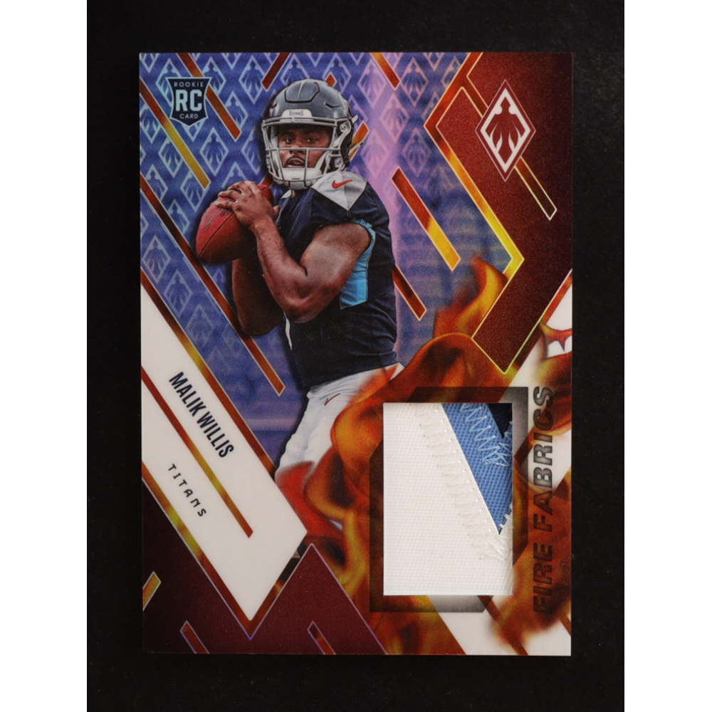 Malik Willis 2022 Panini Phoenix Fire Fabrics Red #13 #64/75 RC at PristineAuction.com