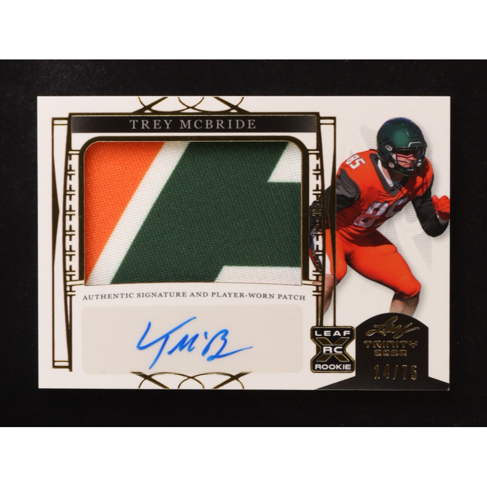 Trey McBride 2022 Leaf Trinity Patch Autographs Gold #PATMB #14/75 RC at PristineAuction.com