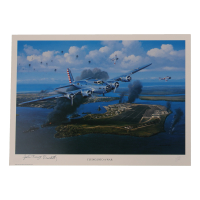John Davy Crockett Signed 'Flying Into A War' 11.5x16 Lithograph (AIV) at PristineAuction.com