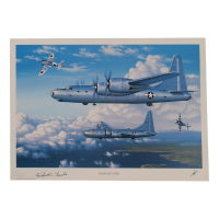 WWII B-32 Frederick C. Chevalier Signed "Hobo Queens" 11.5x16 Lithograph (AIV) at PristineAuction.com