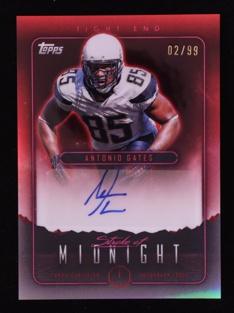 Antonio Gates 2024 Topps Midnight Stroke of Midnight Autographs Twilight #SMA-AG #2/99