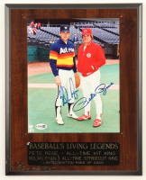 Nolan Ryan & Pete Rose Signed Astros / Reds Photo Plaque Display (JSA) at PristineAuction.com