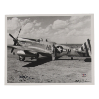 Walter Goehausen Signed 8x10 Photo WWII 31st FG Ace 10 Victories P-51 Miss Mimi II (PSA) at PristineAuction.com