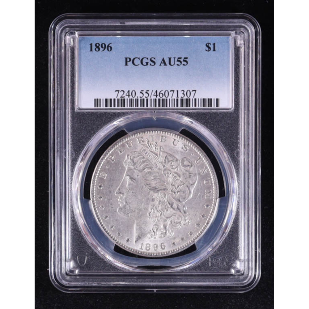 1896 Morgan Silver Dollar (PCGS AU55) at PristineAuction.com 1896 Morgan Silver Dollar (PCGS AU55) at PristineAuction.com