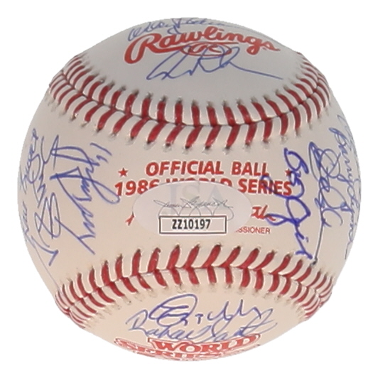 1986 Mets | 1986 World Series Logo Baseball Team-Signed by (27) with Keith Hernandez, Darryl Strawberry, Dwight Gooden (JSA) at PristineAuction.com 1986 Mets | 1986 World Series Logo Baseball Team-Signed by (27) with Keith Hernandez, Darryl Strawberry, Dwight Gooden (JSA) at PristineAuction.com