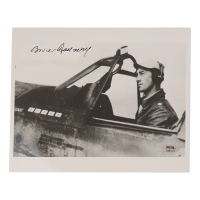 Bruce Halloway Signed 8x10 Photograph (PSA) WWII 23rd FG Ace 13 Victories at PristineAuction.com