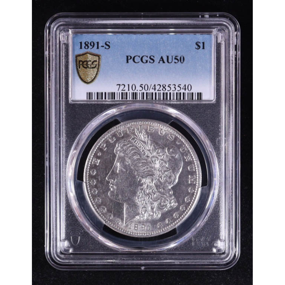 1891-S Morgan Silver Dollar (PCGS AU50) at PristineAuction.com