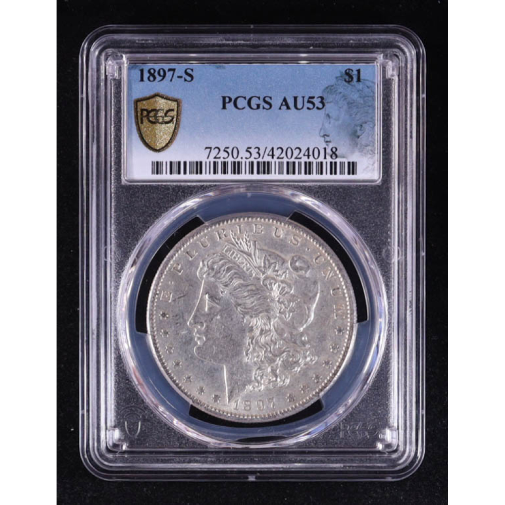 1897-S Morgan Silver Dollar (PCGS AU53) at PristineAuction.com
