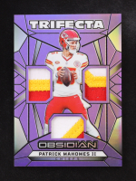 Patrick Mahomes II 2024 Panini Obsidian Trifecta Swatches Purple #12 #49/49 at PristineAuction.com