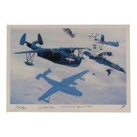 PBM Seaplane Crew Members William Kearns, James Ball, James Robbins Signed "Antarctic Mayday" 11.5x16 Lithograph (AIV) at PristineAuction.com