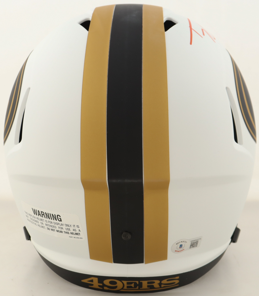 Trey Lance Signed 49ers Full-Size Authentic On-Field Lunar Eclipse Alternate Speed Helmet Inscribed "1st NFL TD 9/12/21" (Beckett) at PristineAuction.com Trey Lance Signed 49ers Full-Size Authentic On-Field Lunar Eclipse Alternate Speed Helmet Inscribed "1st NFL TD 9/12/21" (Beckett) at PristineAuction.com
