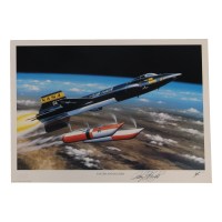 William Knight Signed "Faster and Higher" 11.5x16 Lithograph (AIV) X-15 Pilot Legendary Test Pilot at PristineAuction.com