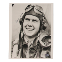 Gerald Johnson Signed 8x10 Photo WWII 56th FG Ace 16.5 Victories (PSA) at PristineAuction.com