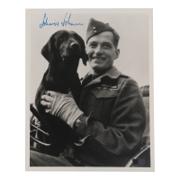 Johnnie Johnson Signed 8x10 Photo WWII RAF Ace 34 Victories (AIV) at PristineAuction.com