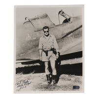 Robert Layher Signed 8x10 Photo WWII AVG Flying Tiger Pilot (AIV) at PristineAuction.com