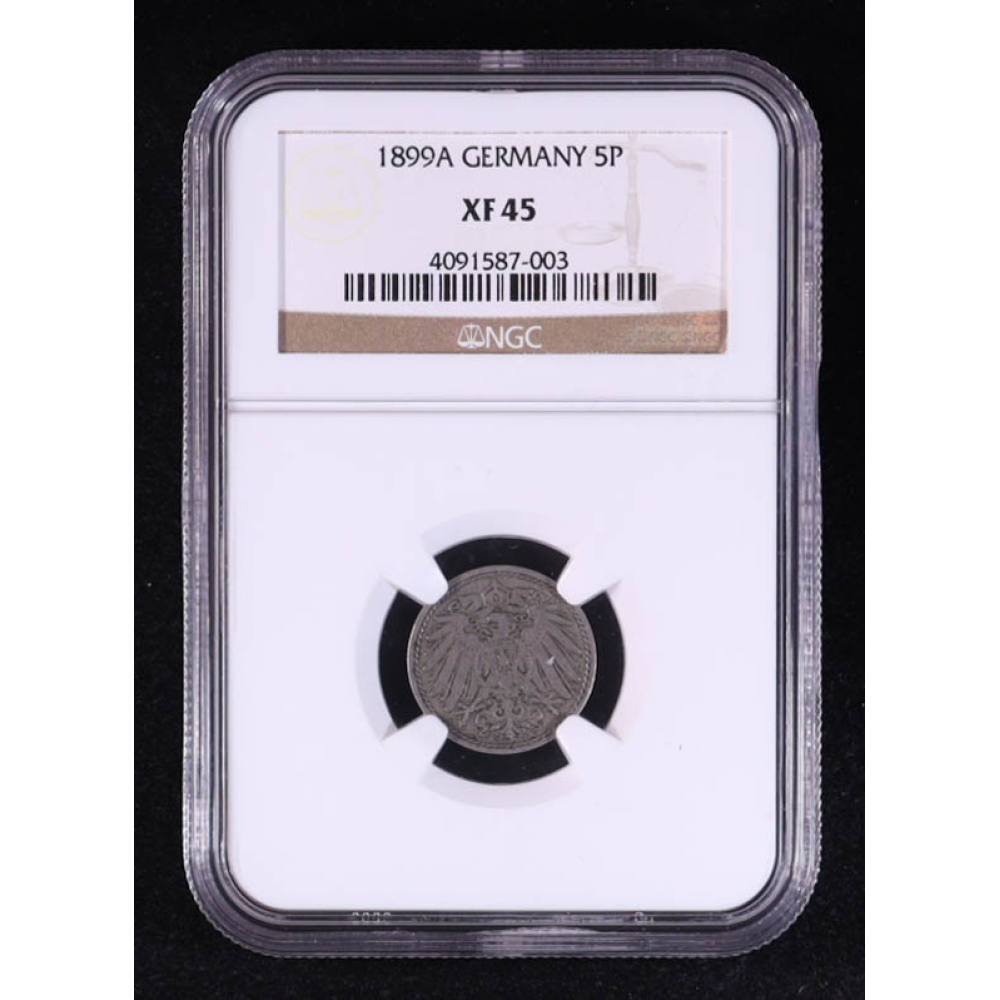 1899-A Germany 5 Pfennig (NGC XF45) at PristineAuction.com