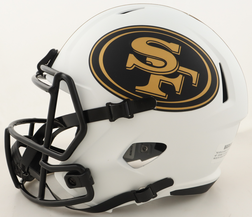 Trey Lance Signed 49ers Full-Size Lunar Eclipse Alternate Speed Helmet Inscribed "1st NFL TD 9/12/21" (Beckett) at PristineAuction.com Trey Lance Signed 49ers Full-Size Lunar Eclipse Alternate Speed Helmet Inscribed "1st NFL TD 9/12/21" (Beckett) at PristineAuction.com