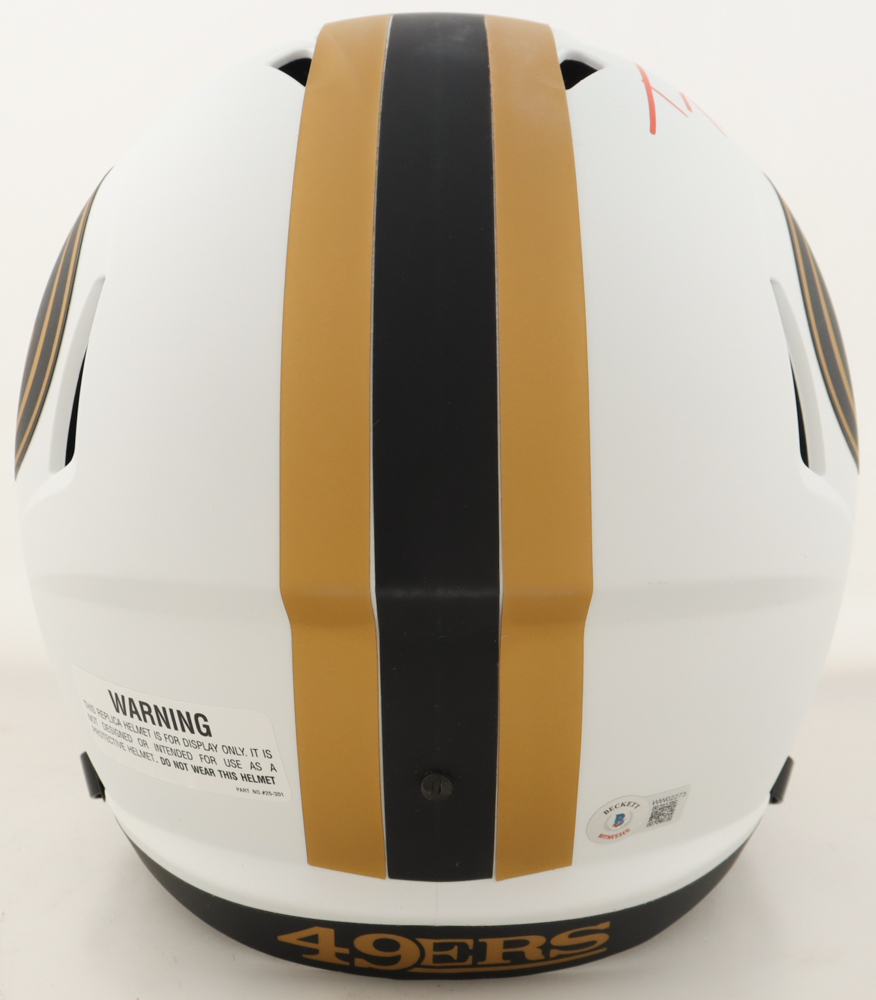 Trey Lance Signed 49ers Full-Size Lunar Eclipse Alternate Speed Helmet Inscribed "1st NFL TD 9/12/21" (Beckett) at PristineAuction.com Trey Lance Signed 49ers Full-Size Lunar Eclipse Alternate Speed Helmet Inscribed "1st NFL TD 9/12/21" (Beckett) at PristineAuction.com