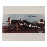 Walker "Bud" Mahurin Signed 8x10 Photo WWII 56th FG Ace 24.25 Victories - Color (PSA) at PristineAuction.com