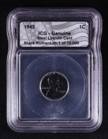 1943 Lincoln Steel Cent, Limited Edition Black Ruthenium #1 of 10,000 (ICG Genuine) at PristineAuction.com