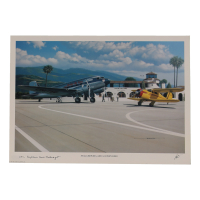 Carl E. Recknagel Signed 'Staggerwing and Gooney Bird' 11.5x16 Lithograph Inscribed "UAL Captain" (AIV) American Air Races Pilot at PristineAuction.com