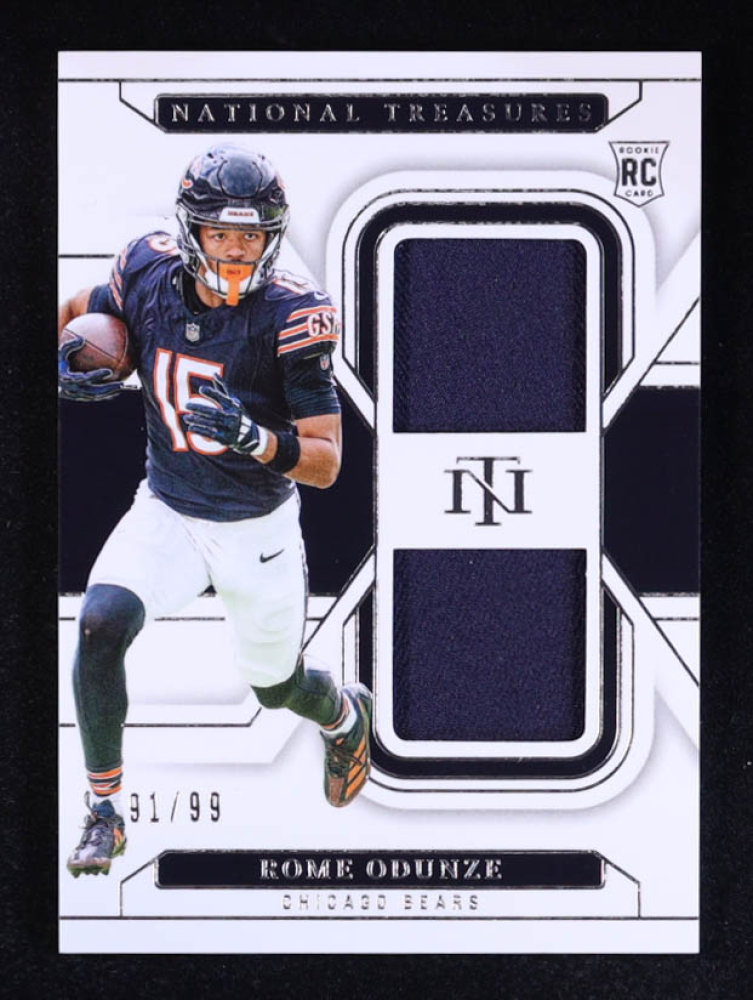 Rome Odunze 2024 Panini National Treasures Rookie Dual Materials #38 RC #91/99